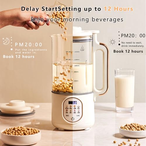800W 8-in-1 Nut Milk Maker - Upgraded Soy Milk Machine with Automatic Functions for Almond, Oat, and Soy Milk - Image 6