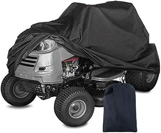 J&C Outdoor Riding Lawn Mower Cover Waterproof Patio Lawn Mower Covers with Draw Strings Fade Resistant Tractor Cover Dustproof Mower Protection for Ride-On Garden Tractor (XL)