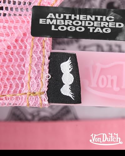 Image of Von Dutch Monogram Trucker Cap - Retro Snapback Cap for Men and Women - Adjustable Snap Fit Panel, Mesh Rear, Curved Bill