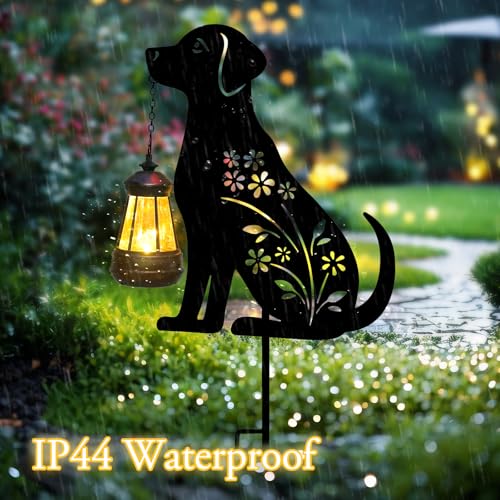 Afirst Solar Outdoor Garden Stake Solar Dog Decorative Stake Light with Lantern Decorative Lights Metal Outdoor Ornament for Yard Pathway Lawn Patio Decoration by Afirst - Used condition - Image 6