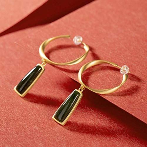 Boucles d'oreilles longues de personnalité pour femmes en jaspe