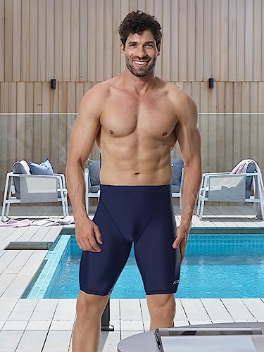Image of Men's Square Leg Swimming Jammer Shorts UPF50+,Men Swimsuit Swim Jammers Fabric Shape Retention