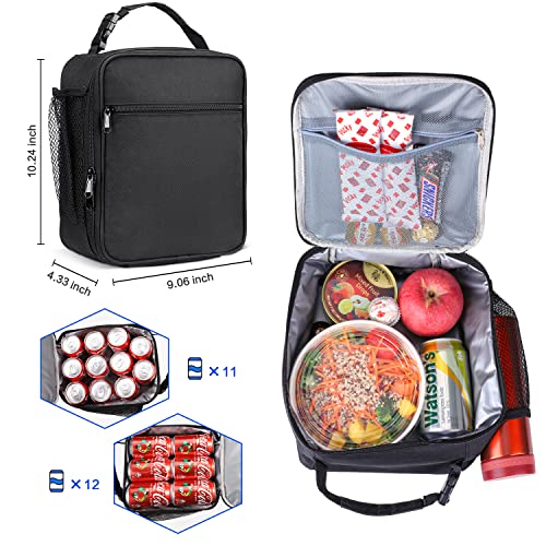Összefut Insulated Lunch Box For Men & Women Adult- Cooler Bag - Portable Insulated Lunch Bag Small Lunchbox Lunch Container For Water Bottle Office Work Picnic Hiking (Black) #TOP3