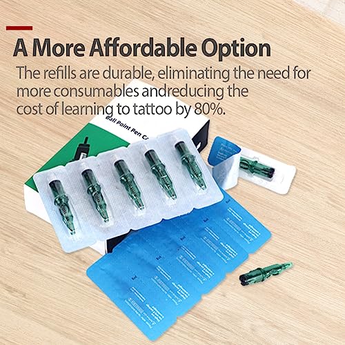 DANLIKT Tattoo Cartridges 20pcs, Black, for Practice Tattoo Machine Ball Pen Cartridge with Ink Liner Shader Pen Cartridge - Image 4
