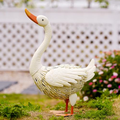 Goodeco Metal Garden Goose Statue - Perfect for Home Yard