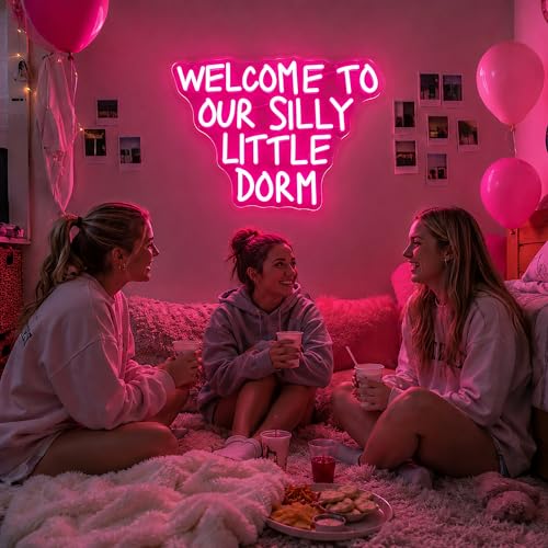 Image of Welcome To Our Dorm Neon Sign Led Neon Lights Neon Signs for Wall Decor Light Up Sign for Birthday Party Club Gift
