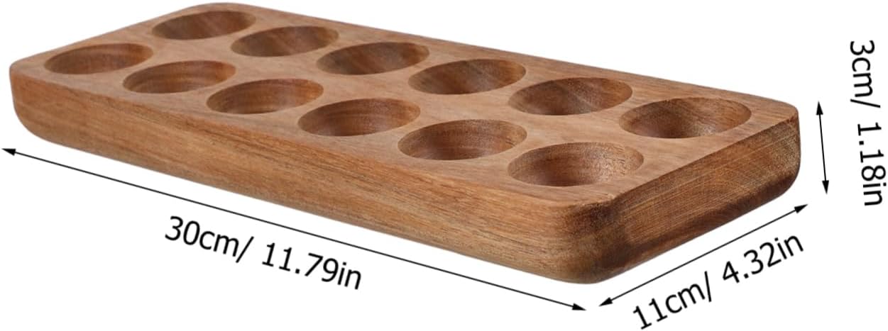 Mikinona 12holes Wooden Holder Tray Storage Organizer for Countertop Neat and Stylish Kitchen for Display and Organization