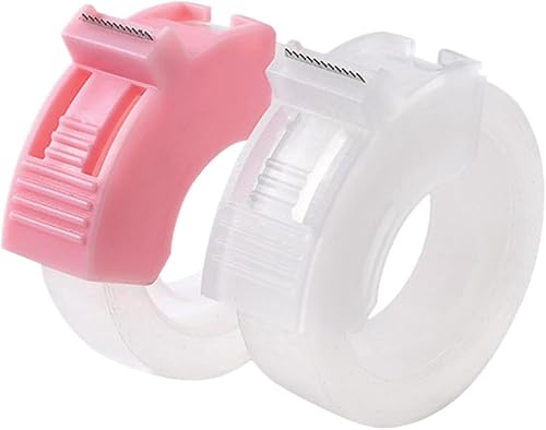 TEHAUX 2 juegos de cinta cortadora de cinta de sellado cinta de oficina cinta transparente cinta adhesiva transparente mini dispensador de cinta