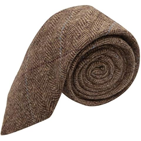 Corbata de tweed en espiguilla marrón de King & Priory Cover