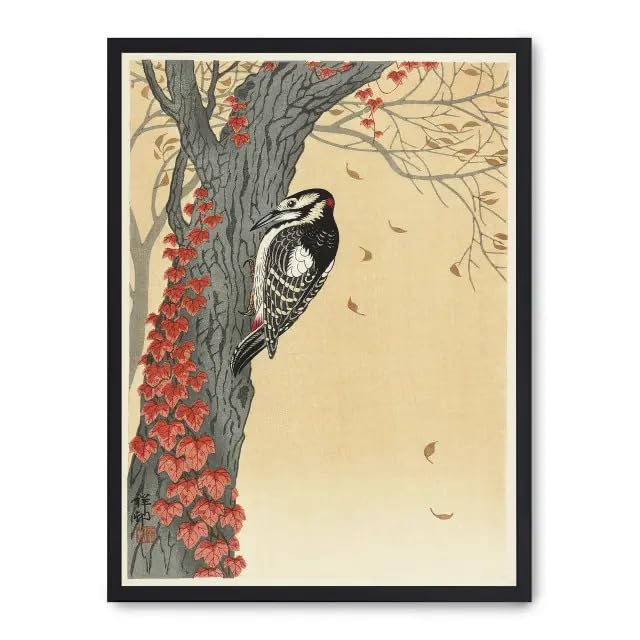 Cuadro autumn bird : tableau décoratif oiseau d'automne pour salon