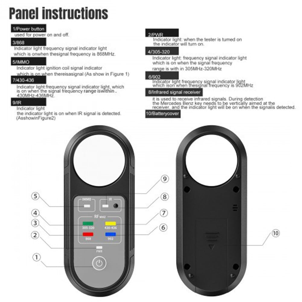 K3 Testeur de fréquence de clé à distance 100-999 MHz Détecteur de signal de clé de voiture avec détection Ask FSK, outil de diagnostic automobile, analyseur de signal RF pour porte-clés et véhicule
