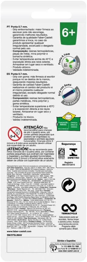 Lapiseira Poly Slim 0.7mm Faber-Castell - Azul e Verde, 2 unidades