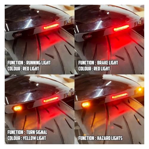 Garde-boue arrière de moto avec clignotants LED intégrés et feux stop intégrés