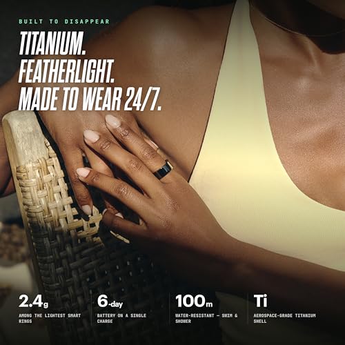 Image of ULTRAHUMAN Ring AIR - Smart Ring | No App Subscription Fee | Size First with Sizing Kit | Sleep, Activity & Heart Rate Tracking | Fitness Ring for Men & Women (Aster Black, 13)