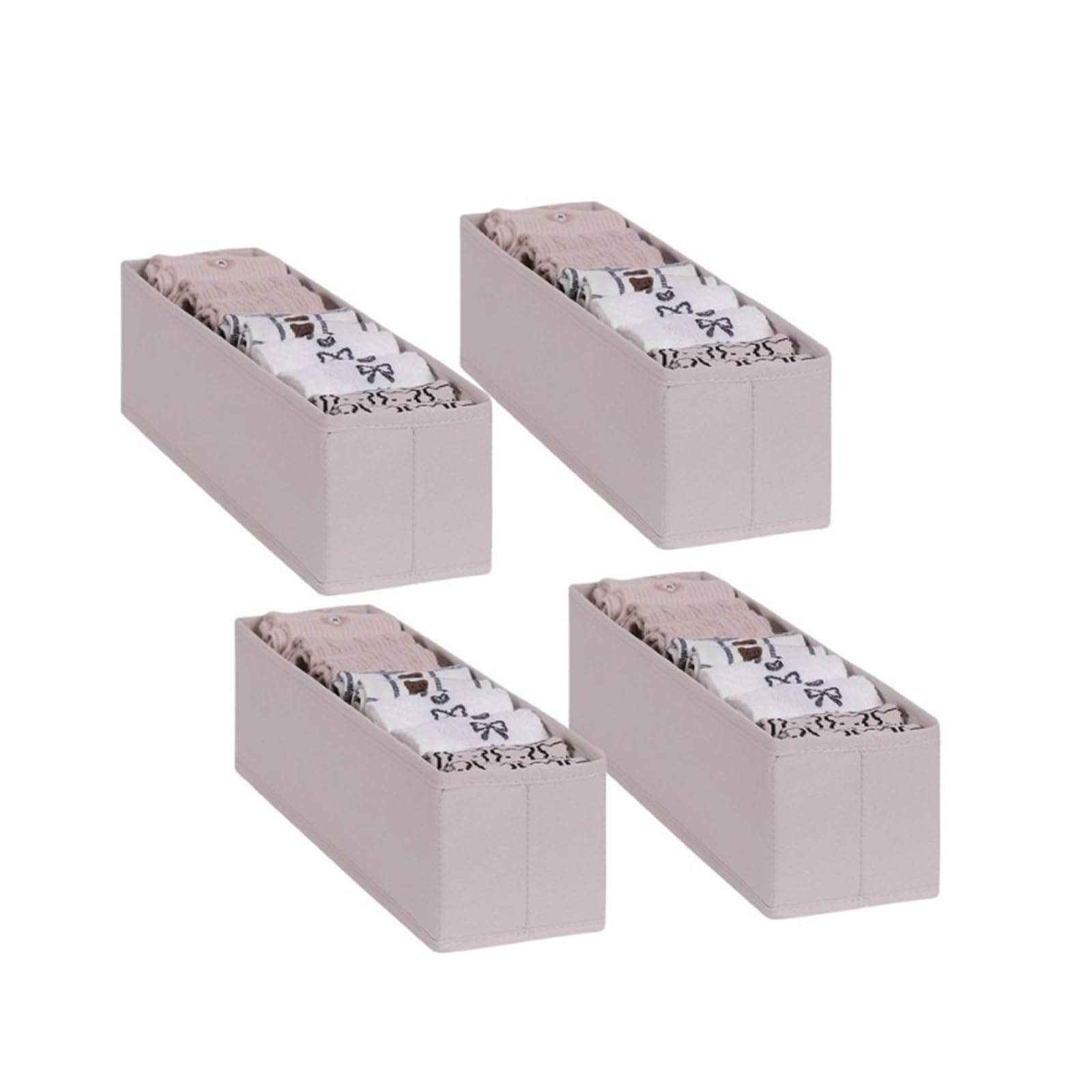 Organisateur de tiroir Boîte de rangement pliable for sous-vêtements et chaussettes, boîtes à culottes, organisateur vêtements, armoires, tiroirs, séparateur garde-robe chambre(4 pieces)