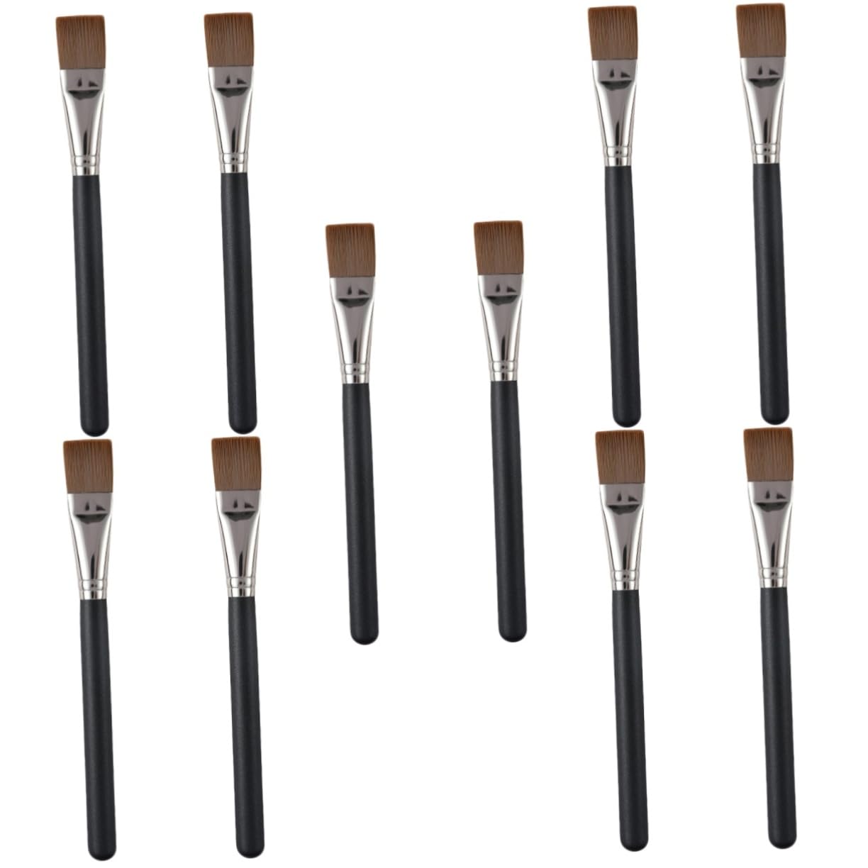 MAGICLULU 5 Set Di Pennelli Per Maschera Viso in Fibra Artificiale Di Legno Impugnatura Comoda Per Applicatore Per Maschera Di Argilla Strumenti Per Il Trucco Duraturi 2 Pezzi * 5
