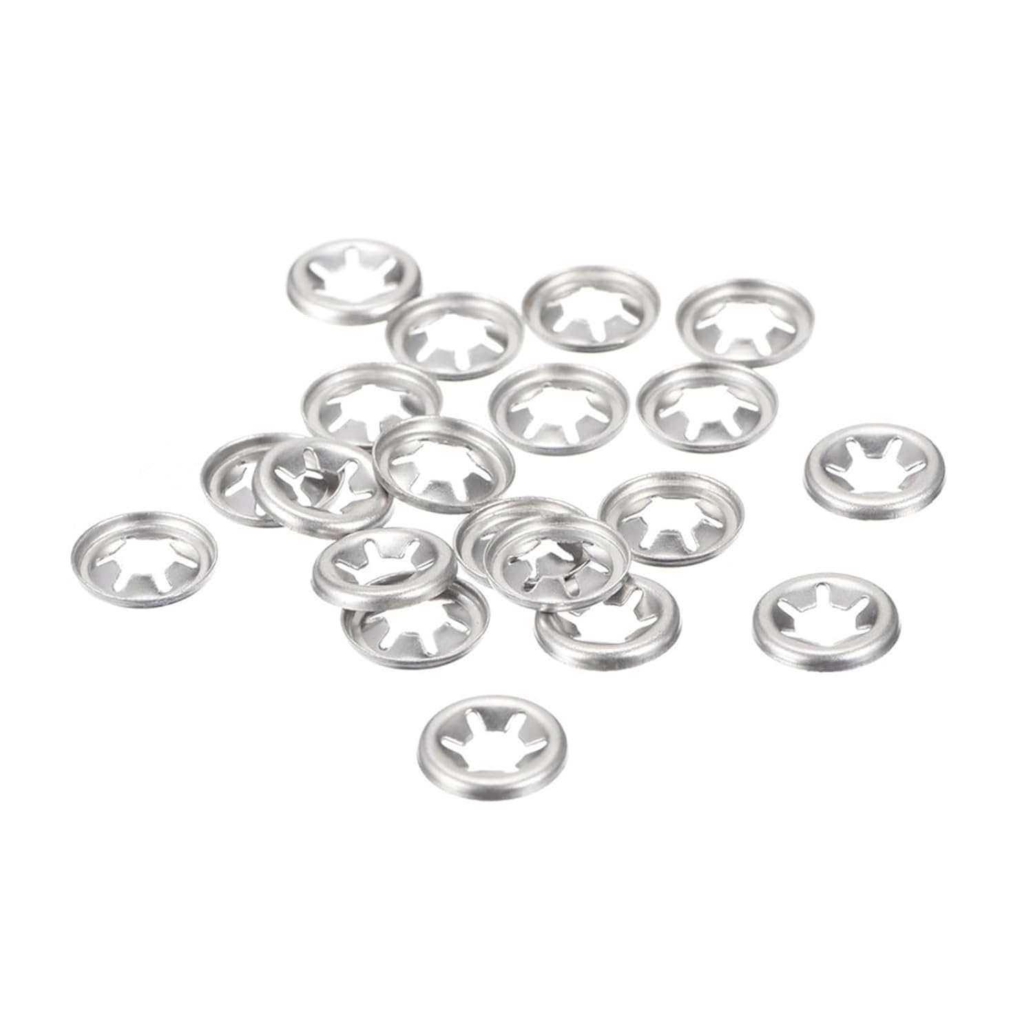 Nut,20pcs M5/6/8/12/14/16 Internal Tooth Star Locking Washer 304 Stainless Steel Lock Washers Push On Locking Speed Clip(M12)