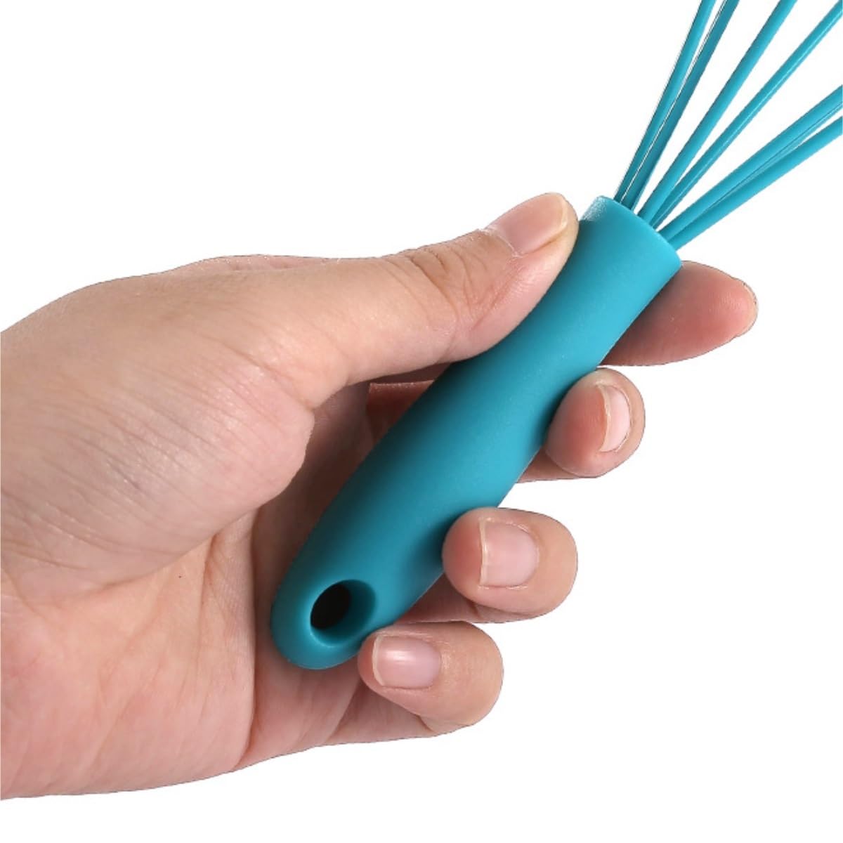 Schneebesen Rührbesen Multifunktionale Rotierende Manuelle Schneebesen Silikon Creme Mixer Backwerkzeuge Küchenutensilien Handschneebesen(Blue)