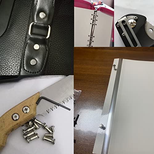 Mromax M4 Binding Screw, M4 X 25Mm Nickel Plated Carbon Steel Cross Head Chicago Screw Binding Post Screw Kit For Diy Leather Decoration And Scrapbook And Photo Albums Bookbinding 10Pcs #TOP5