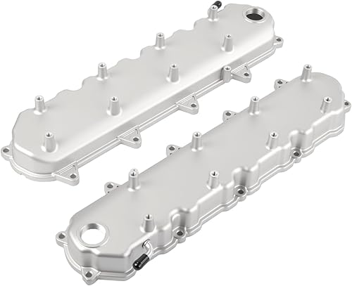 Miniatura 14 de Cubiertas de válvula de aluminio con aletas compatibles con bloque pequeño Chevy 58-86 Tall 327 350 400 - Plata pulida Plateado (sliver)