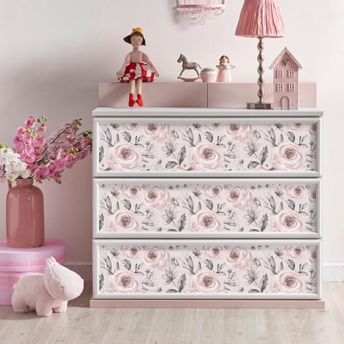 Papel tapiz de flores de peonía rosa que soluciona paredes aburridas en el cuarto de las niñas 3