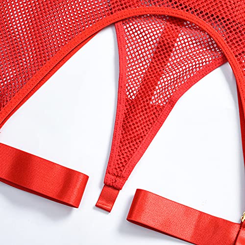 Stalen Ring BH Mesh Ondergoed G-String Vrouwen Lingerie Kousenband Riem Nekring Vrouwen Sexy Lingerie Sets Met… - Afbeelding 8