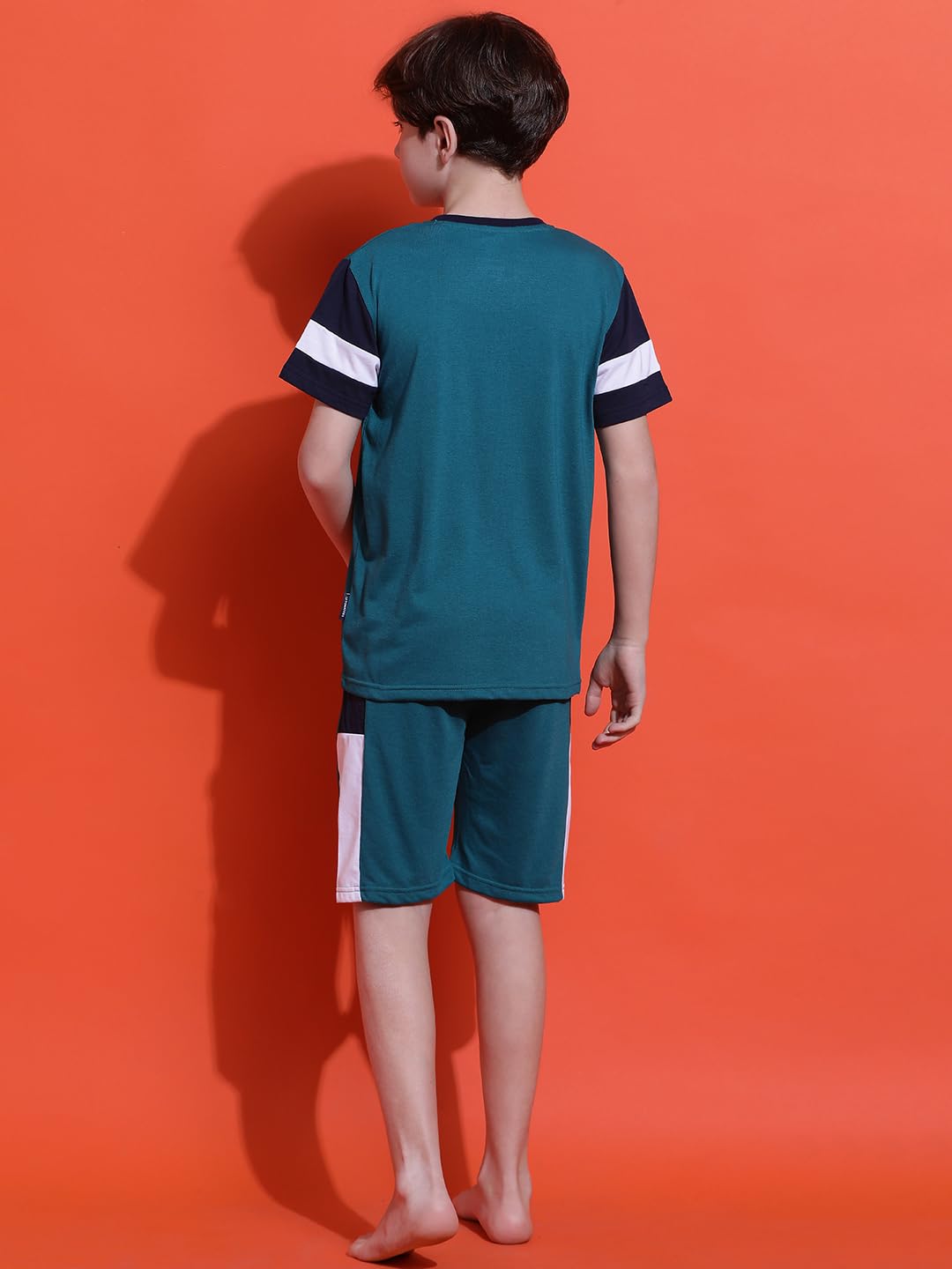 Lil Tomatoes Boys Regular Fit Cotton Night Suits, Teal, 14-15 Years - Image 4 thumbnail