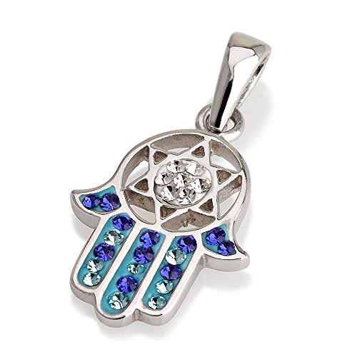 Pendentif Hamsa argent 925 et cristal bleu, le cadeau idéal chargé de sens
