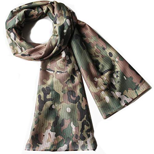 ZuoChen Tactical Scarf Camo Scarf Breathable Perforated Camouflage Pattern Rectangle headband for War Game Sports Outdoor Activities