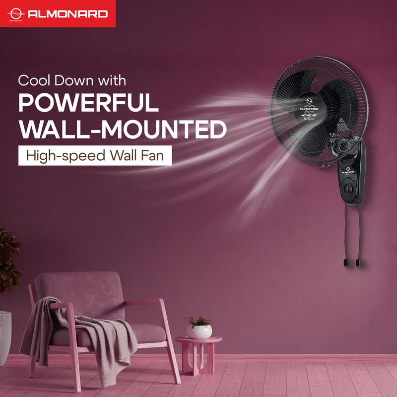 Image of Almonard |12 inch (300mm) Supreme High Speed Wall fan Black