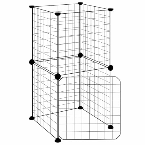 Cage pour animaux modulable 8 pièces 35x35cm noire en acier - 3