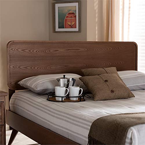 Bowery Hill Mid-Century Wood King Headboard In Walnut Brown #TOP1