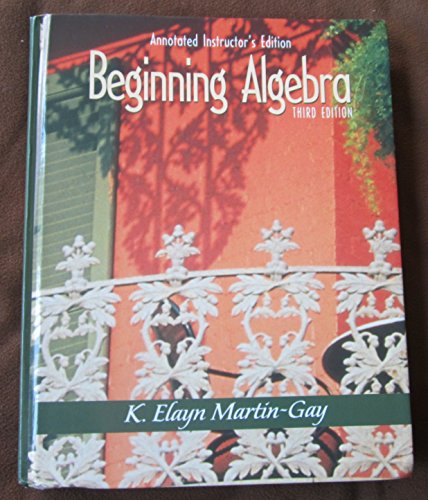 Beginning Algebra (3rd Edition) 0130867640 Book Cover