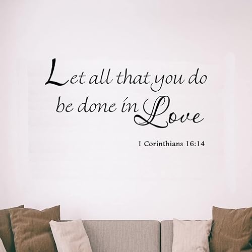 Miniatura 3 de Let All That You Do Be Done in Love 1 Corintios 1614 - Vinilo decorativo para pared, diseño de fe religiosa, decoración para el hogar, cita
