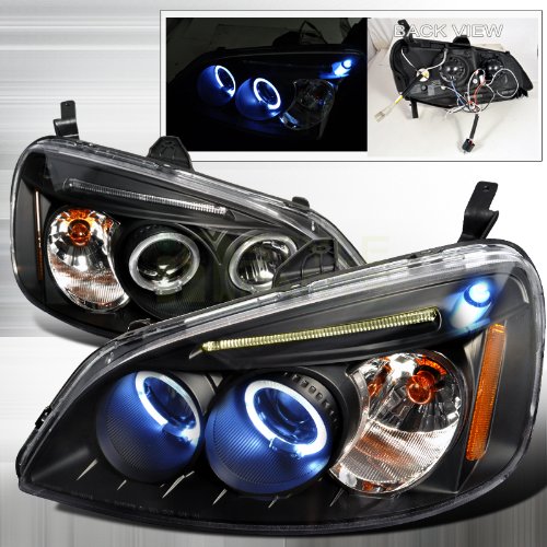 Spec-D Tuning 2LHP-CV01JM-TM Honda Civic Dual Halo Led Black Projector Head Lights