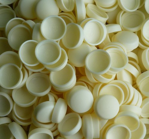 Snap-On Two Piece Dome Screw Cover Caps - Pack of 50 Small Gloss Caps & Bases : Bone Cream - Image 2