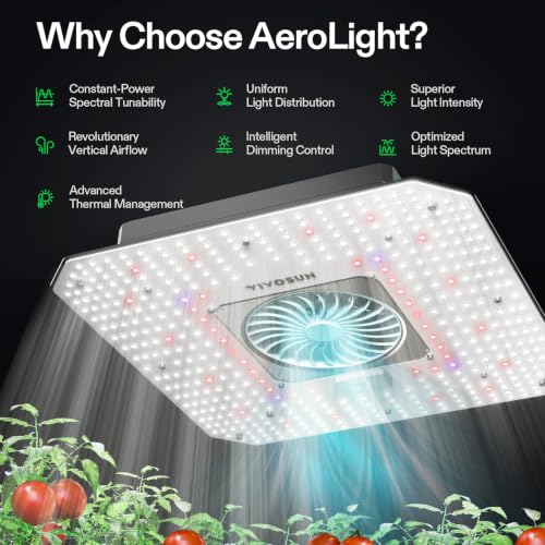 Image of VIVOSUN AeroLight 120W LED Grow Light, Full Spectrum Plant Light with Fan