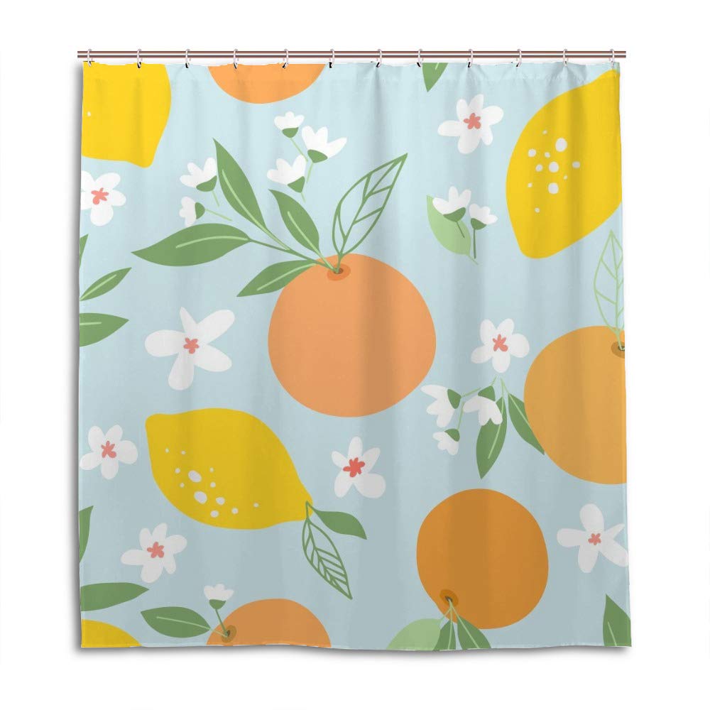 Rideau de douche floral et fruité pour une ambiance de spa nature
