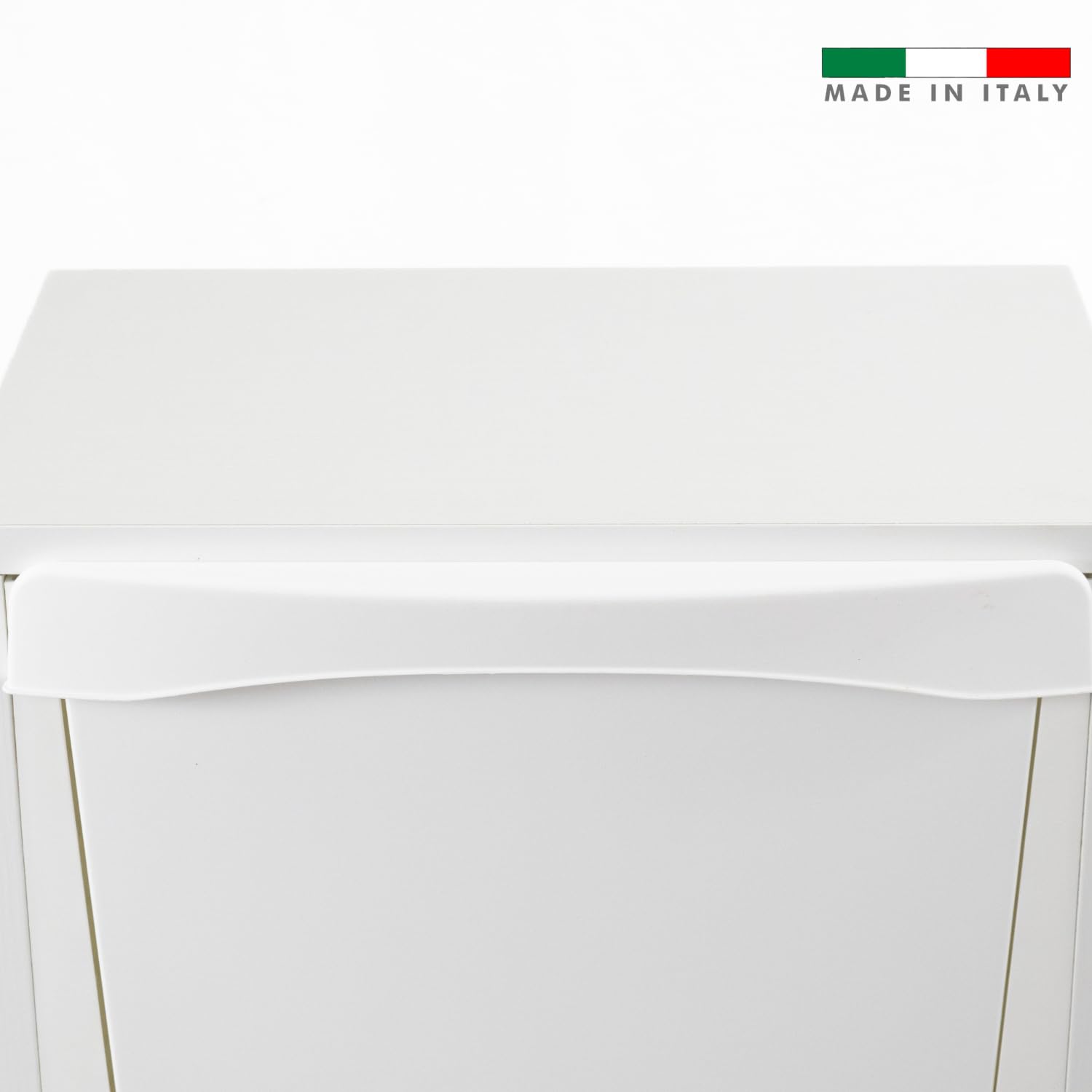 MOHOME Mobile Legno Raccolta Differenziata Bianco 101 x 40 x 25 Cm Made in Italy Cestino per Spazzatura da Cucina Contenitore Rifiuti 3 Vani Capacità 48 L Salvaspazio Casa Ufficio Già Montato
