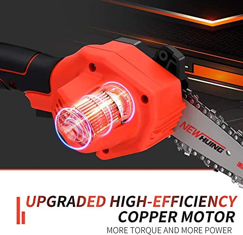 Mini Cordless Chainsaw Kit, Upgraded 4" One-Hand Handheld Electric Portable Chainsaw, 21V Rechargeable Battery Operated, For Tree Trimming And Branch Wood Cutting By New Huing #TOP2