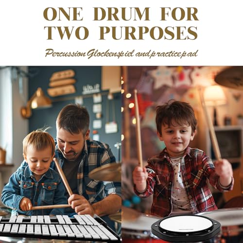 Image of Soulmate Glockenspiel Xylophone Professional 32 Notes Percussion Glockenspiel Kit for Adults & Beginners with Drum Pad, Adjustable Stand, Drum Sticks, Carrying Bag - Ideal for Practice & Performance