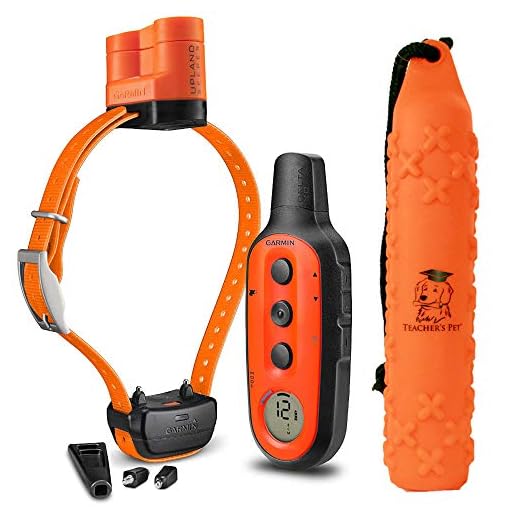 Garmin Delta Upland XC Hunting Dog Collar Bundle, Water-Resistant, Long-Lasting Dog E-Collar with Teacher’s Pet Vinyl Dog Training Hunting Dummy Bumper