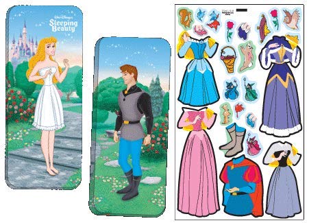 Lee Publications Disney Princess Magnetic Activity Set 3 Pack for Girls: Magnet Paperdoll Tins with Beauty and The Beast, Tangled, and Sleeping Beauty