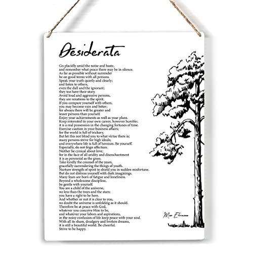 Desiderata Wood Sign Desiderata Poem Wooden Signs Rustic Hanging Plaque Home Office Wall Art 