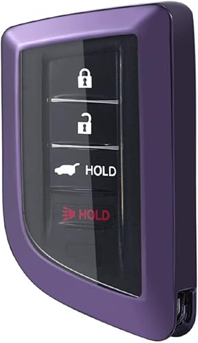 Miniatura 3 de Funda protectora de TPU de 360 grados para llavero Acura MDX RDX con control remoto de entrada sin llave (morado oscuro)