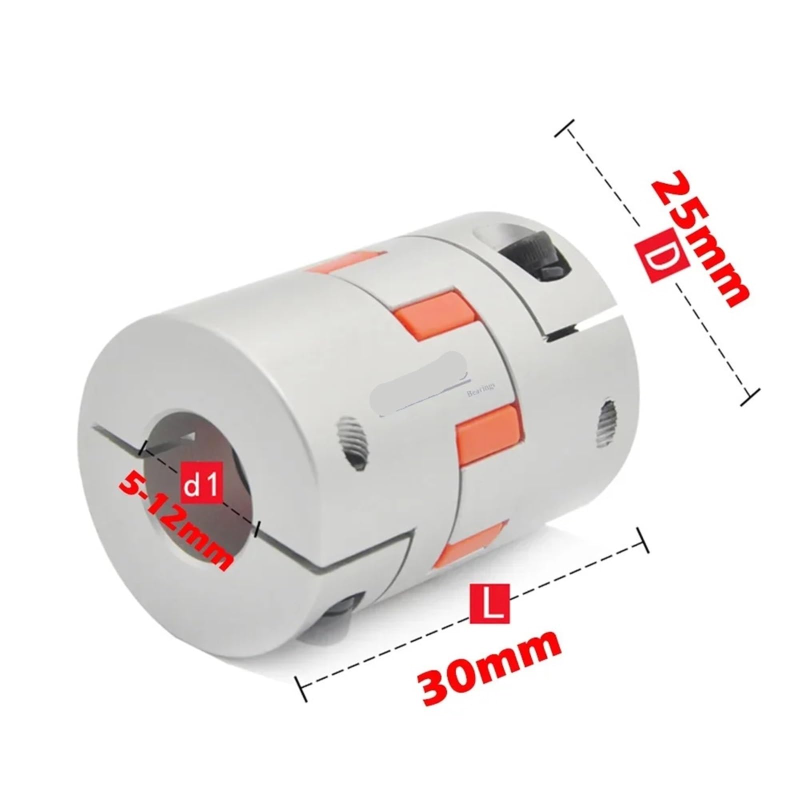 Acoplador BW de tres mandíbulas D25L30, conector de Motor de acoplamiento de eje Flexible de ciruela de aluminio, acoplamientos flexibles CNC 5/6/6,35/8/10/12mm, 1 Uds.(8x8)
