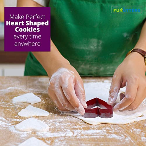 Heart Cookie Cutter Set, 2.3'', 3'', 3.5'', Fun Holiday Heart Shaped Valentines Cookie Cutters, Christmas Cookies, Small, Medium, And Large #TOP4