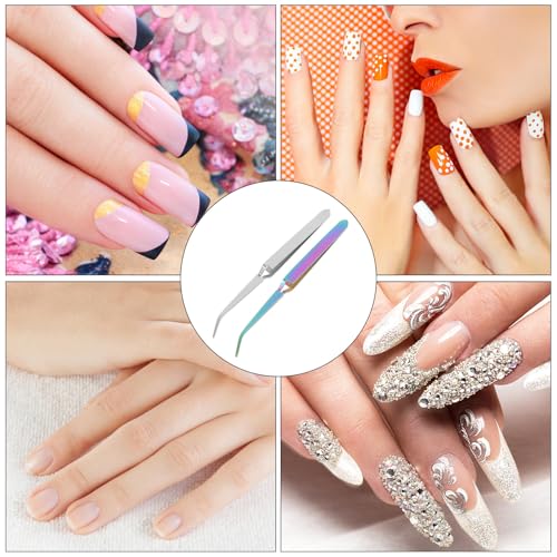 Pinzas para moldeo de uñas CLISPEED 2 piezas miniatura 3
