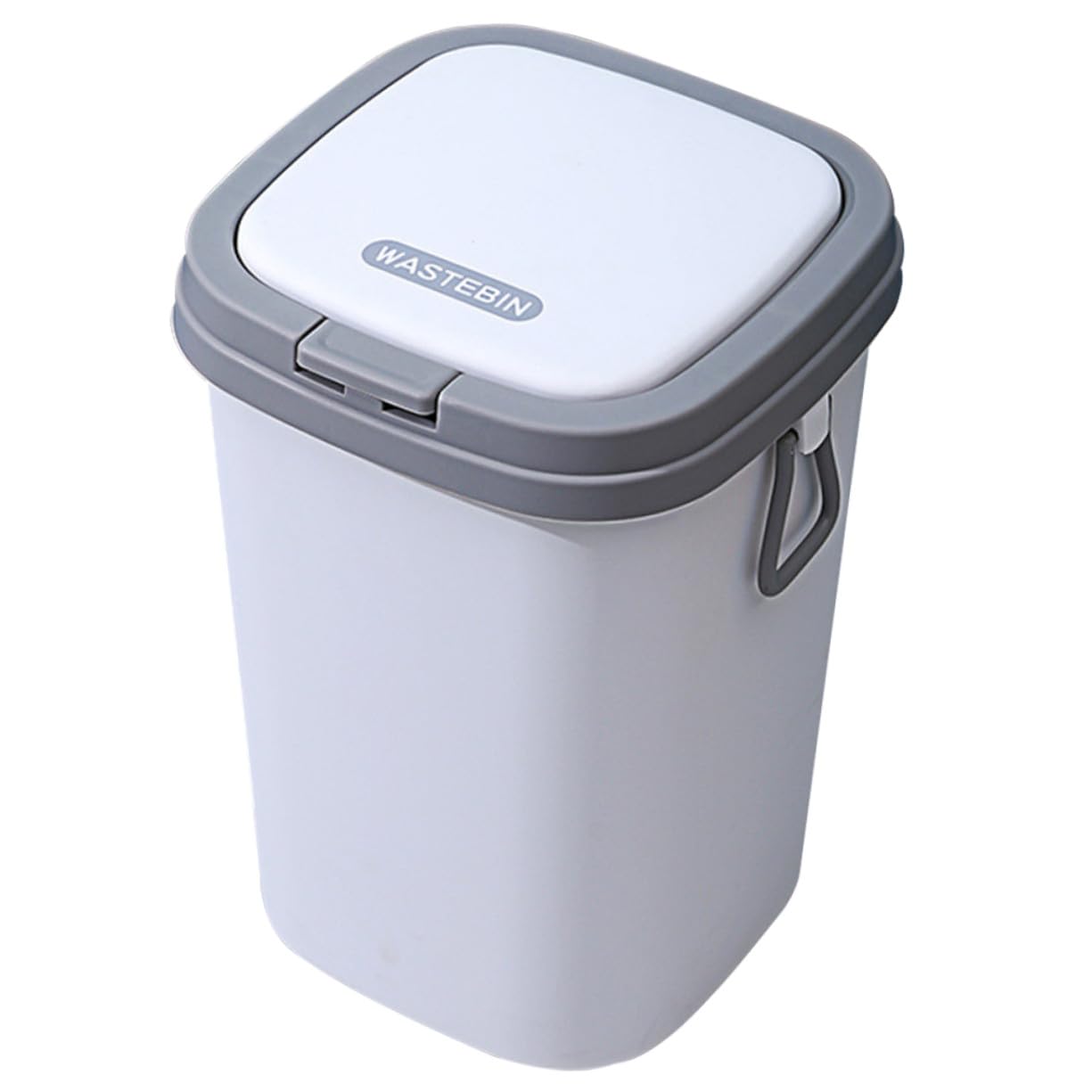 Cubo de Basura con Tapa de 13l para Baño y Dormitorio, Diseño Ligero y Práctico con Tapa de Tipo Pulsador, Fabricado en Plástico Pp Resistente