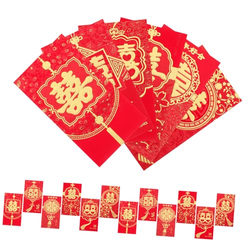 OUNONA 24個赤い封筒 伝統デザイン 紙製ご祝儀袋 結婚式 お祝い用 紅包 おしゃれで可愛いお入れ 幸運祈願と感謝の気持ちを伝える中式婚礼ア
